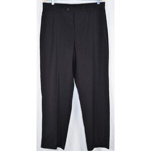 Pronto Uomo 100% Wool Trousers Dress Pants  Black Size 34/30